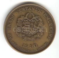 Bognár György (1944-) 1990. "MÉE Gyöngyösi Csoport - Aradi Vértanúk / Lázár Vilmos" Br emlékérem (d=42mm) T:1-