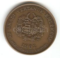 Bognár György (1944-) / Szabó Tamás (1952-) 1992. "MÉE Gyöngyösi Csoport - Aradi Vértanúk / Dessewffy Arisztid" Br emlékérem (d=42mm) T:1-