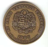 Bognár György (1944-) / Szabó Tamás (1952-) 1997. "MÉE Gyöngyösi Csoport - Aradi Vértanúk / gr. Vécsey Károly" Br emlékérem (d=42mm) T:1-