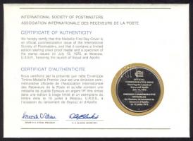 Szovjetunió 1975. "Apollo-Szojuz" a Postamesterek gondozásában kiadott Ag(925) emlékérem 2...