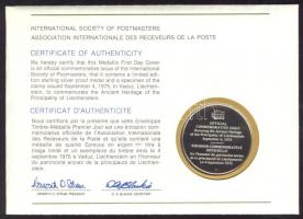 Liechtenstein 1975. "Antik örökség" a Postamesterek gondozásában kiadott Ag(925) emlékérem...