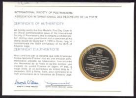 Olaszország 1976. "Silvestro Lega" a Postamesterek gondozásában kiadott Ag(925) emlékérem ...