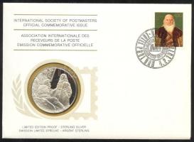 Jugoszlávia 1977. "Prota Matija Nenadovic" a Postamesterek gondozásában kiadott Ag(925) emlékérem 20g érmés, bélyeges borítékon, jugoszláv bélyeggel, elsőnapi bélyegzővel, holland nyelvű ismertetővel T:PP  Yugoslavia 1977. "Prota Matija Nenadovic" Ag(925) medallion (20g) / International Society of Postmasters - Medallic First Day Cover with Dutch information C:PP
