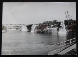 cca.1948. Budapest Margit Híd renoválása 11x15,5 cm