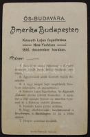 1896 Ős Budavár: Mulató. Amerika Budapesten, Kossuth Lajos fogadtatása. Keményhátú fotó 11x15,5 cm