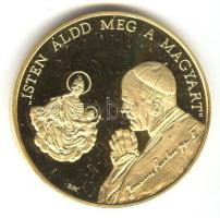 Bognár György (1944-) 1991. "II.János Pál pápa látogatása - Debrecen" aranyozott emlékérem...