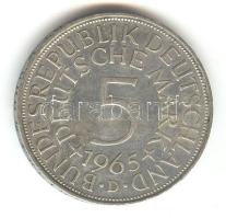 NSZK 1965D 5M Ag T:2- Germany Federal Republic 1965D 5 Mark Ag C:VF
