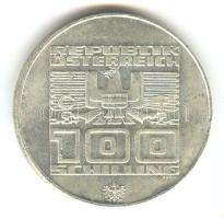 Ausztria 1976. 100Sch Ag "Innsbruck - XII. téli olimpia/síelő" T:2 Austria 1976. 100 Schilling Ag "Winter Olympics Innsbruck/skier" C:XF