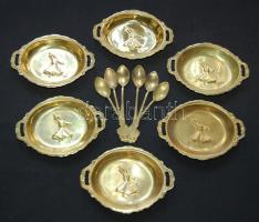 6 db réz teáskanál és teafilter tartó