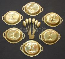 6 db réz teáskanál és teafilter tartó