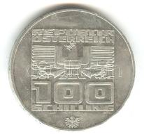 Ausztria 1976. 100Sch Ag "Innsbruck - XII. téli olimpia/síelő" T:2 Austria 1976. 100 Schilling Ag "Winter Olympics Innsbruck/skier" C:XF