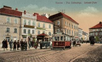Tarnów Sobieski square, tram, pharmacy, music school