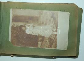 cca 1910 Megviselt fotóalbum 37 db. részben katonai fotóval vegyes minőségben / 
cca 1910 37 photos ...