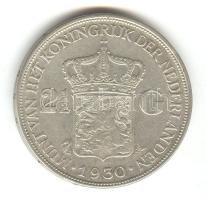 Hollandia 1930. 2 1/2G Ag "Wilhelmina" T:2- Netherlands 1930. 2 1/2 Gulden Ag "Wilhelmina I" C:VF