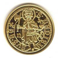 "Magyar aranypénzek utánveretben - Hunyadi János kormányzói aranyforint" aranyozott Ag eml...