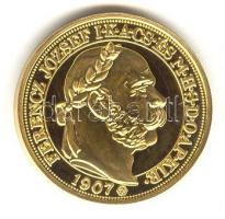 "Magyar aranypénzek utánveretben - Ferenc József jubileumi 100 korona" aranyozott Ag emlék...