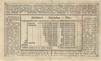 1926. "Sorsjegy a Hadviseltek Üdülő Otthona javára" 10.000K értékben T:III+