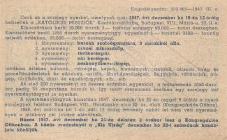 1947. "Missziós Sorsjegy" 3Ft T:II