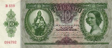 1936. 10P sorszámozott hamis "MINTA" perforációval T:I