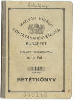 cca 1942. A Magyar Királyi Postatakarékpénztár betétkönyve; Érd