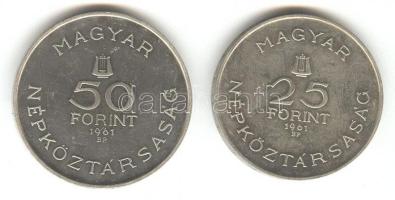 1961. 25Ft Ag + 50Ft Ag "Bartók" pár T:P
