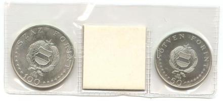 1968. 50Ft Ag + 100Ft Ag "Semmelweis" pár nejlon tokban T:BU