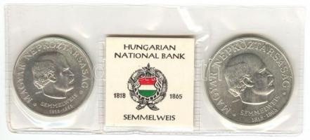 1968. 50Ft Ag + 100Ft Ag "Semmelweis" pár nejlon tokban T:BU