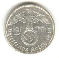 Német 3. Birodalom 1939A 2M Ag "Hindenburg" T:2 German Third Reich 1939A 2 Marks Ag "Hindenburg" C:XF