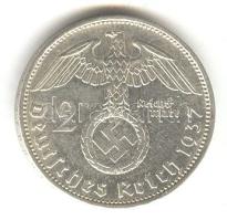 Német 3. Birodalom 1937A 2M Ag "Hindenburg" T:2 German Third Reich 1937A 2 Marks Ag "Hindenburg" C:XF