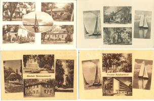 100 db fekete-fehér, nagyrészt modern városképes lap, balatoni városokról