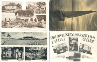 100 db fekete-fehér, nagyrészt modern városképes lap, balatoni városokról