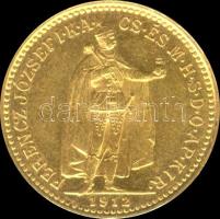 1912KB. 10K Au 3.38g T:2 Hungary 1912. 10 Korona Au "Franz Joseph" Kremnitz (3.38g) C:XF