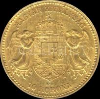 1908KB. 10K Au "Ferenc József" (3.38g) T:2- 
Hungary 1908. 10 Kronen Au "Franz Joseph...