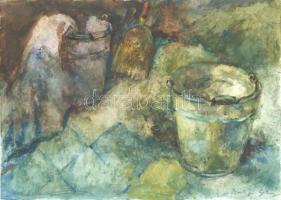 Bakányi Gyula (1955): Cím nélkül, gouache, papír. Jelzett 30x20 cm