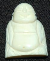 Faragott miniatűr elefántcsont Buddha szobor/ Small ivory Buddha 2,5cm