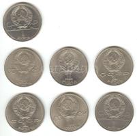 Szovjetunió 1977-1991. 1R (7x) klf emlékverete T:2,2- Soviet Union 1977-1991. 1 Rouble (7x) various motives C:XF,VF