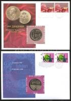 Hollandia 1995. Ecu "Nóbel-díj" + 1997. "Schubert" 2db érmés boríték alkalmi bélyegzős bélyegpárral, hátoldali ismertetővel T:PP Netherlands 1995. ECU Letter (2x) "Nobel Prize" + 1997. "Schubert" C:PP