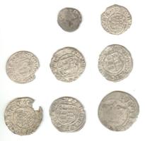 8db klf középkori magyar Ag, főleg denár T:vegyes