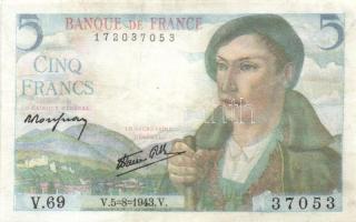 Franciaország 1943. 5Fr T:II- France 1943. 5 Francs C:VF