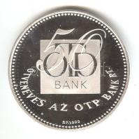 1999. "50 éves az OTP" Ag emlékérem dísztokban (31,1g / 0.999) T:PP Tanúsítvánnyal!