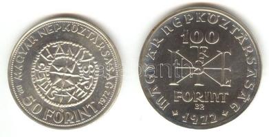 1972. 50Ft Ag + 100Ft Ag "Szt.István" pár T:BU