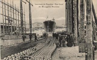 Launching the RMS Paul Lecat of the Messageries Maritimes