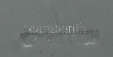 cca. 1900 Hollóházi pillangós kézzel festett tányér, kicsi lepattogzásokkal d:28,5cm