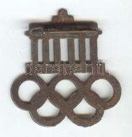 Német Birodalom 1936. "XI. Olimpia - Berlin" zománcozott ötkarikás kitűző T:2-
German Empi...