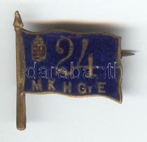 ~1915. Császári és Királyi 24. Honvéd Gyalogezred zománcozott bronz zászlójelvény T:2-
