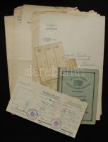 cca. 1900 12 db postás okmányhagyaték: kinevezések, igazolások,  illetménylap