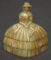 Angol gyártmányú századfordulós női alakos réz csengő / copper bell made in England 10,5cm