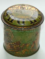 Nádas Budapest Rajzműterem és Kézimunka feliratú fém festett doboz 9cm d:11cm