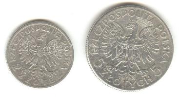 Lengyelország 1933. 2Zl Ag + 5Zl Ag T:3 Poland 1933. 2 Zlotych Ag + 5 Zlotych Ag C:F