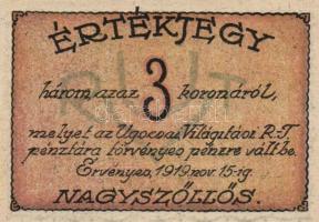 Nagyszőllős 1919. "Ugocsai Világítási Rt." 50f, 1K, 2K, 3K, 5K T:I